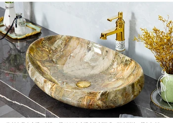  Высококачественная имитация мрамора над прилавком умывальник отеля керамический художественный умывальник бытовая ванная комната умывальник