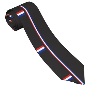  Голландский флаг Галстук Мужчины Женщины Полиэстер 8 см Нидерланды Голландские галстуки для мужчин Шелковая узкая рубашка Аксессуары Подарок