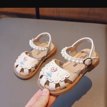  Девочки Диснея замороженные сандалии принцессы Принцессы Диснея детские мягкие туфли Европа размер 22-31