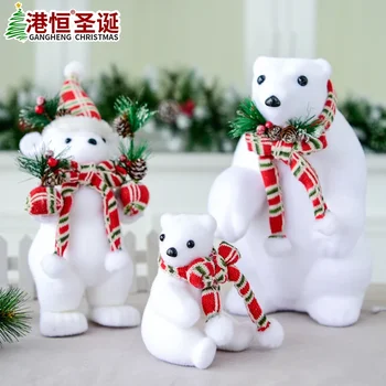  Декоративные аксессуары белого медведя, оленя, принадлежности для рождественских вечеринок, настольная стойка, украшения
