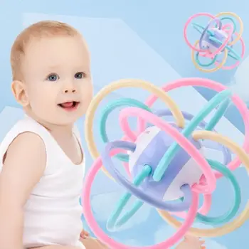  Детская игрушка с мячом для захвата рук Головоломка для новорожденных может укусить мягкую резину Тренировка захвата