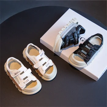  Детские сандалии 2023 Лето Новая повседневная обувь для мальчиков Пляжная обувь для девочек Baotou Anti Kick