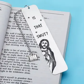  Забавная металлическая закладка с кисточкой, кулон для любителей книг, юмор, подглядывающий за Иисусом, книжный маркер для страниц, книг, читателей, подарок для закладок