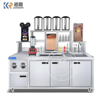   Индивидуальный рабочий стол холодильника Чайная машина Боба Все Набор Bubble Tea Bar Counter OEM для магазина чая с молоком