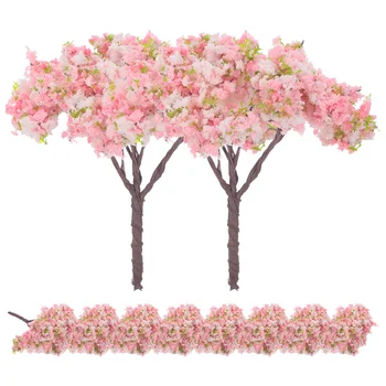  Искусственные цветущие вишневые деревья Мини-реалистичное вишневое дерево Мини-цветочное дерево для горшка Микроландшафт Украшение дома