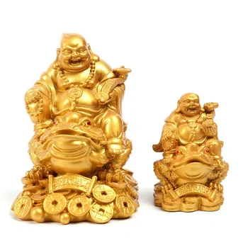  Китайская черепаха Мидо Будда и скульптура статуи Будды, Смоляная статуя современного искусства, Домашнее украшение по фен-шуй, Жаба Смеющийся Будда