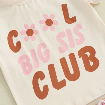   Комплекты летних шорт для девочек Короткие рукава Топы с принтом букв Однотонные комплекты шорт
