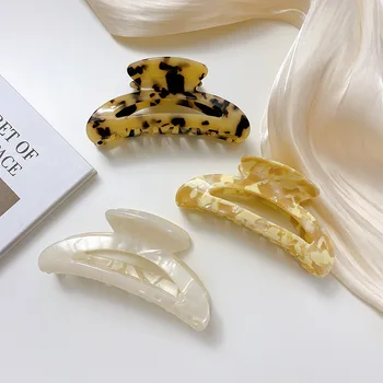  Корейская версия пластины уксусной кислоты Аксессуары для волос Полый полукруглый зажим для акулы Лунная голова Шпилька Зажим для когтей