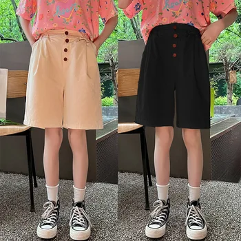  Корейская детская одежда 2023 Летние повседневные брюки Спортивные шорты для девочек Элементарная девочка Летние шорты Брюки для девочки-подростка