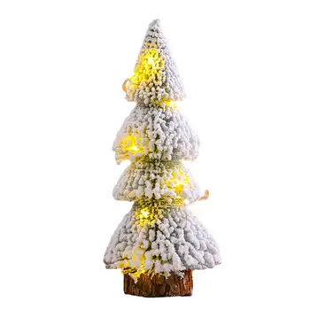  Маленькая рождественская елка с огнями Миниатюрные елочные украшения Реалистичный декор стола Портативная сосна для дома