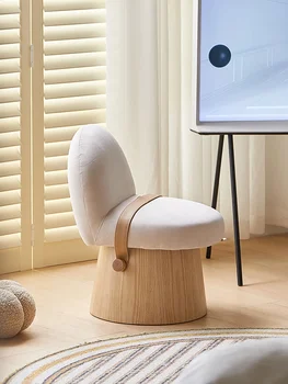   Маленький диван Кресло для чтения Уголок для чтения Зона для чтения Одноместный стул из массива дерева Винтажный табурет для хранения