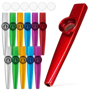  Металлический Kazoo с диафрагмами Легкий портативный для начинающих флейтовый инструмент Любители музыки Простой детский подарок Kazoo