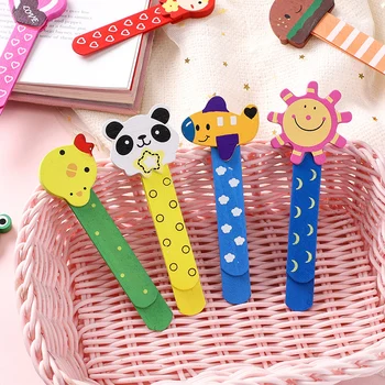 Милые мультяшные закладки с маркером шкалы красочные милые животные школьные канцелярские товары детские подарки канцелярские принадлежности деревянная закладка
