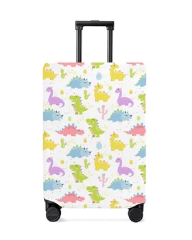  Милый мультяшный динозавр кактус Дети Белый чехол для багажа Эластичный чехол для багажа Чехол для чемодана Пылезащитный чехол Аксессуары для путешествий