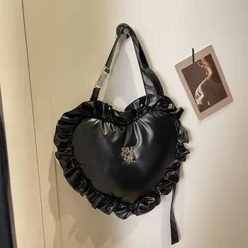   Модный дизайн Сердце Большая емкость вниз Универсальная женская сумка через плечо Ins 2023 Новая высококачественная сумка через плечо в западном стиле Y2k
