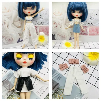  Модный кукольный комплект одежды для Blyth Doll Одежда Джинсовая джинсовая юбка для Blyth 1/6 Куклы Аксессуары Игрушки