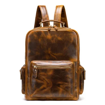  мужской рюкзак crazyhorse кожаный ноутбук для мужчин дорожный рюкзак винтажный школьный рюкзак портативный дизайнерский рюкзак 8873