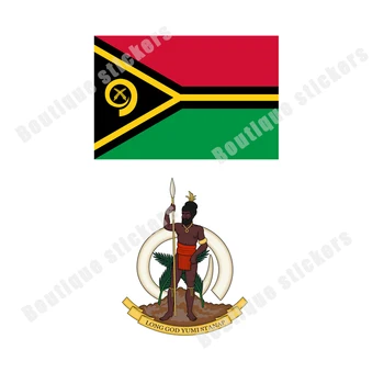   Наклейка для украшения автомобиля Национальный флаг Вануату Наклейка с национальным гербом ПВХ Винил Водонепроницаемый Автомобильный Окно Украшение Кузова Багажник Стена