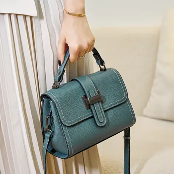  Новая мода Модная мама Женская маленькая сумка через плечо Натуральная кожа Женская сумка Универсальная портативная маленькая квадратная сумка на одно плечо