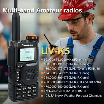  Новый Quansheng UV-K5 Walkie Talkie 5W Air Band Двустороннее радио UHF VHF DTMF FM Scrambler NOAA Wireless Frequency Copy Ham Radio