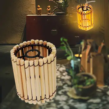  Новый креативный бамбуковый потолочный абажур ручной работы ручной работы труба труба люстра для украшения фермерского отеля