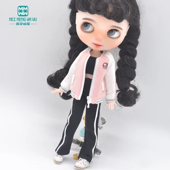 Одежда для куклы подходит Блит Азон OB22 Кукла OB24 Модная куртка розовая, черная, синяя Игрушки подарок
