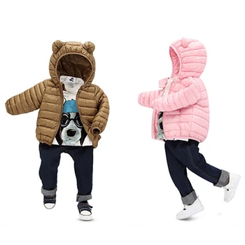  Осенне-зимняя плюшевая теплая хлопчатобумажная куртка для мальчиков и девочек в возрасте 0-5 лет, модный мультяшный повседневный пуховик с капюшоном, новая детская одежда