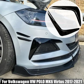  Передний бампер Губа Сплиттер Противотуманные фары Отделка решетки Воздушная лопасть для Volkswagen VW POLO MK6 Virtus 2017 2018 2019 2020 2021