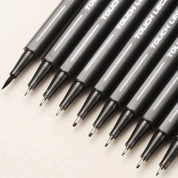  Пигментный лайнер Микронный чернильный маркер 10 шт./комплект 0.05 0.1 0.2 0.3 0.4 0.5 Кончик кисти Черный Fineliner Sketching Manga Drawing Pen