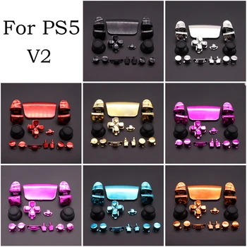 Полный набор хромированных кнопок для PS5 Ручка Джойстики Колпачок джойстика L1 R1 L2 R2 Кнопка крестовины для контроллера PS5