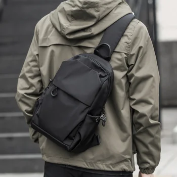  Противоугонная нагрудная сумка USB Charing Crossbody Shoulder s Мужской водонепроницаемый короткий рюкзак для мужчин Модный слинг