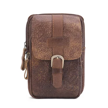 Ретро кожаный поясной рюкзак для мужчин, повседневная сумка на пояс на открытом воздухе для телефона