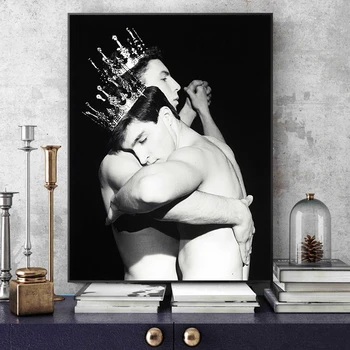  Роберт Мэпелторп Плакат Двое мужчин Танцующие Черно-белый Фото Печать Холст Живопись Настенное искусство Картина Гостиная Домашний декор
