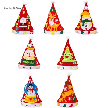  Рождественские принадлежности для изготовления шапки Взрослый DIY Санта-Клаус Шапка Материал Сумка Новогодний подарок XXFD