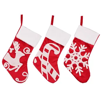  Рождественские чулки с лосем Подарочный пакет Декоративные рождественские носки для украшения семейной вечеринки Висячие чулки