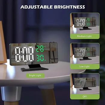   С проектором Проекционный потолочный светодиодный дисплей с подсветкой Alarm Display For Clock Temperature Snooze Home Digital Time