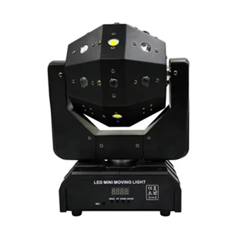   светодиодная движущаяся головка лазерный луч стробоскоп 3-в-1 футбольные фонари 16 движущихся головок DMX бесступенчато вращающийся диджей диско ночной клубной сцены