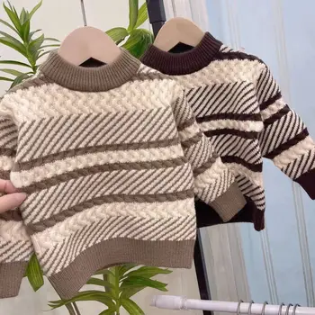  Свитера для мальчиков Осень-зима Детские шерстяные футболки Толстовки для ребенка Трикотажная одежда Детский пуловер Свитер для малышей 5 лет