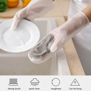  Силиконовые перчатки Многофункциональный Кухонный Мойка Посудомоечные Водонепроницаемые Перчатки Мягкая Посудомоечная Машина Кухонный Бытовой Инструмент