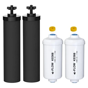   Сменные аксессуары для 2 BB9-2 и 2 фторидных фильтров для воды PF-2, совместимых с гравитационной системой фильтрации воды Black Berkey
