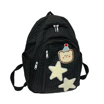   Студенты Женщины Школьная Сумка Повседневная Звезда Медведь Рюкзак Большой Емкости Симпатичный Сладкий Крутой Рюкзаки Для Ноутбука 517D