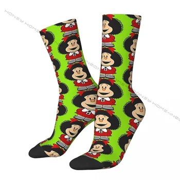  Счастливые мужские носки Поклонники Ретро Харадзюку Мафальда Милая девушка Хип-хоп Бесшовный экипаж Сумасшедший носок Подарочный шаблон с принтом