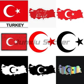  Турция Луна и звезда Турецкий флаг Карта Личность Турция Турецкая автомобильная наклейкадля автомобилей Грузовики Стена Ноутбук Наклейка для Windows