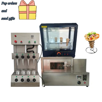  Филиппинская закуска Автоматическая замороженная конусная машина для пиццы Коммерческая машина для изготовления духовки Стеклянный витрина