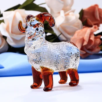  Хрустальная коза Модель 7 см Стеклянное животное Миниатюрное пресс-папье для украшений Подарки на день рождения Аксессуары для украшения дома