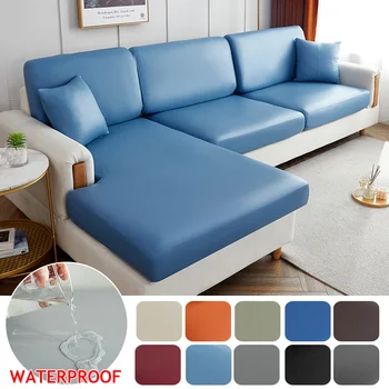   Чехол для подушки сиденья дивана Протектор для мебели PU Кожа Эластичный моющийся съемный чехол для дивана Прочные чехлы для дивана