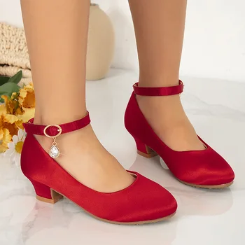  Шикарные элегантные туфли принцессы на низком каблуке Детская обувь для девочек от 2 до 8 лет Обувь на низком каблуке Европейский и американский стиль