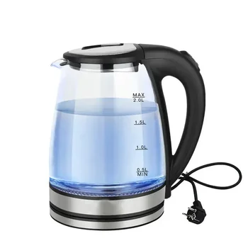  Электрический чайник Стеклянный чайник 2 л и бойлер / нагреватель горячей воды - автоматическое отключение и защита от кипячения - электрический чайник